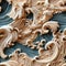 Swirling ocean waves with rococo-inspired details and photorealistic composition (tiled)