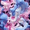 Swirling pink and blue liquids in highly detailed figures (tiled)