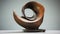 Swirling Vortexes: A Rustic Abstraction In Bronze Sculpture