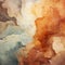 Swirls of orange, blue, and white clouds in an earthy color palette