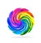 Swirly multi-colored flower icon