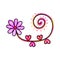 Swirly Pink Decorative Doodle Daisy Flower