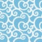 Swirly seamless pattern with abstract blue sea waves