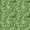 Swirly seamless pattern in shades of green