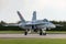 Swiss Air Force McDonnell Douglas F/A-18C Hornet Fighter aircraft J-5005 on the runway at RAF Waddington.