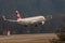 Swiss Airbus A321-271NX plane landing in Zurich in Switzerland