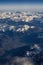 Swiss Alpes with snowy mountain tops aerial