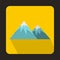 Swiss alps icon, flat style