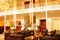 Swiss alps: The lobby of the luxury Belle Epoque hotel Kempinski
