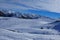 Swiss alps: Panoramic view of Parsenn peak snow mountains above Davos