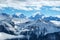 Swiss Alps scenery. Winter mountains. Beautiful nature scenery in winter. Mountain covered by snow, glacier. Panoramatic view, Swi