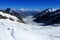 Swiss Alps: viewing Europe`s biggest Aletsch-Glacier