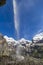 Swiss Alps waterfall near Oeschinensee Lake in Bernese Oberland, Switzerland