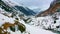 The Swiss Alps in winter - flight over wonderful snow mountains