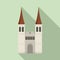 Swiss cathedral icon, flat style