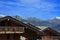 Swiss chalets and mountains