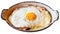 Swiss cheese crust with fried egg