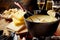 Swiss cheese fondue, a popular national dish