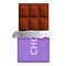 Swiss chocolate bar icon, cartoon style