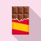 Swiss chocolate icon, flat style