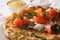 Swiss cuisine: Potato pancakes with salmon macro horizontal