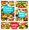 Swiss cuisine vector Switzerland food posters set