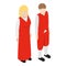 Swiss culture icon isometric vector. Couple of resident in national costume icon