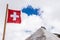 Swiss flag on Jungfraujoch