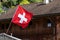 Swiss flag in the wind