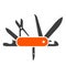 Swiss folding knife flat icon, army multitool jack-knife, clasp-knife