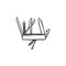 Swiss folding knife hand drawn outline doodle icon.