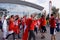 Swiss football fans in Saint Petersburg, Russia during FIFA World Cup 2018