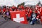 Swiss football fans in Saint Petersburg, Russia during FIFA World Cup 2018