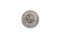 A Swiss half franc coin isolated on a white background