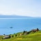 Swiss Houses at Lavaux Vineyard Terrace hiking trail Switzerland