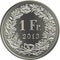 Swiss money 1 franc silver coin