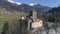 Swiss mountain castle aerial 4k
