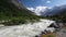 Swiss mountain landscape of the Morteratsch Glacier Valley