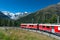 Swiss mountain train Bernina Express