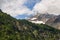 Swiss mountains and waterfalls seen fom the Bernina Express train