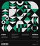 Swiss poster design template layout with clean typography and minimal vector pattern with colorful geometric shapes.