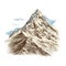 Swiss Realism: Hand-drawn Mountain Illustration With Detailed Shading