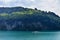 Swiss retro wheel steamer on lake Lucerne