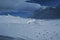 Swiss RhB- Railyway mÃ¤anders through deep snow at Bernina Pass