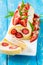 Swiss roll cake with strawberries