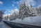 Swiss Rural Road Winter Landscape