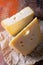 Swiss-style Dutch cheese,made from cow\'s milk, Maasdam or maasdammer cheese