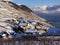 Swiss vineyard covered in Snow