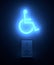 Switch On accessibility sign with soft blue light