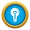 On switch bulb light icon blue vector isolated